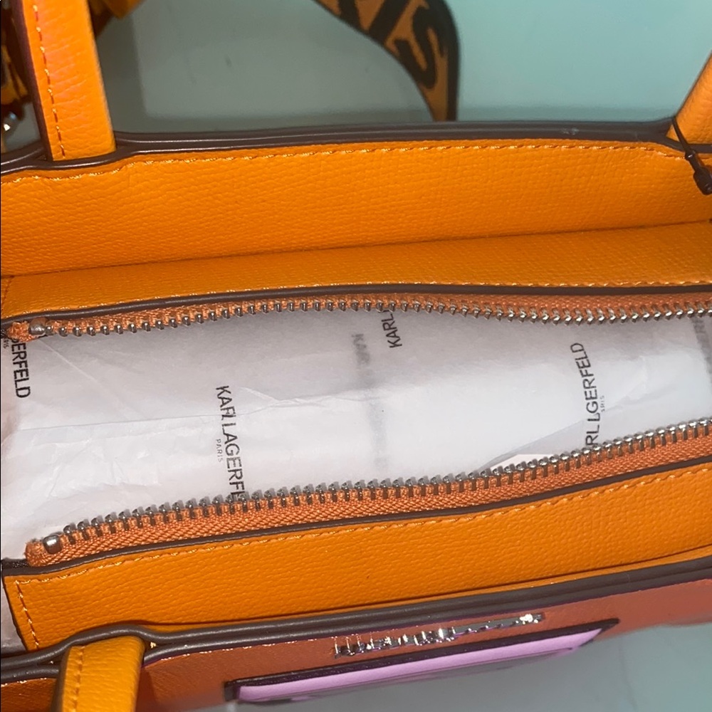 Karl Lagerfeld Orange Tote Bag with pouch 🧡 - NWT - Picture 8 of 13